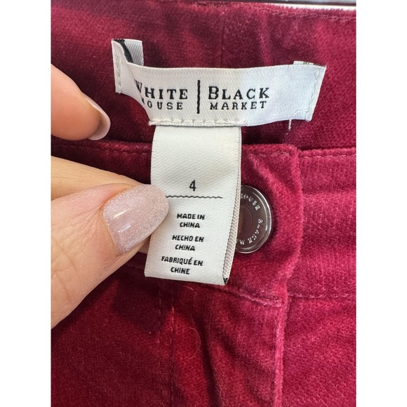 White House Black Market Pants Womens 4 Red Corduroy Skinny Jegging Stretch - Picture 7 of 10